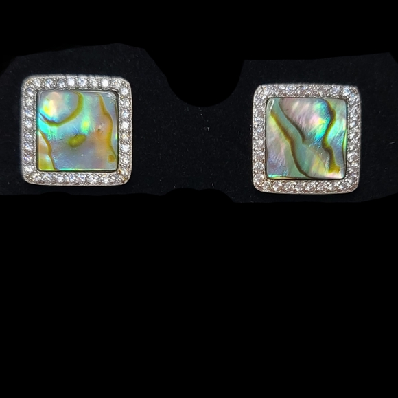 Jewelry - Abalone Shell CZ Sterling Silver earrings